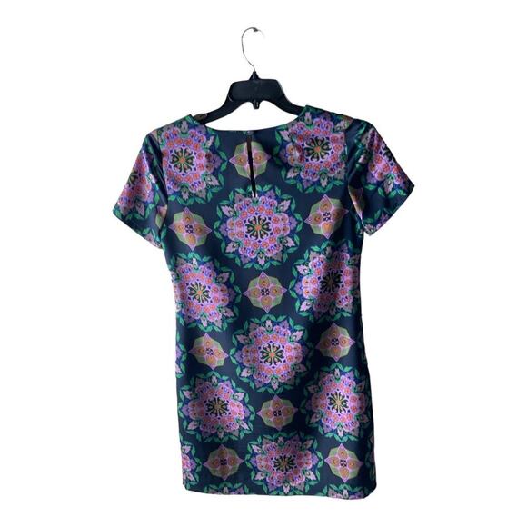 J Crew Women's Gallery Shift Floral Medallion Short Sleeve Print Dress Size 4 - Picture 5 of 12